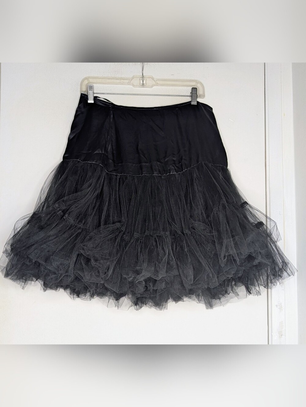 Morgane Le Fay Black Crinoline Silk & Tulle‎ Tiered Skirt Fairy Goth Whimsical - Picture 2 of 5